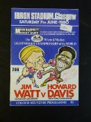 Jim Watt v Howard Davis Boxing Programme