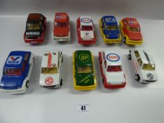 Tray containing Various Scalextric Mini Metro Cars