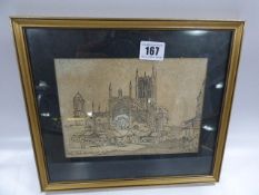 Original Pencil Drawing of Holy Trinity Church - Hull