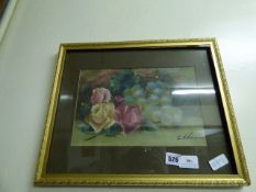 Gilt Framed Oil Painting Depicting Still Life