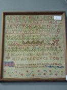 Framed Sampler Dated 1817