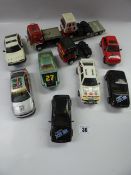 Tray containing Scalextric Lorrys & Cars