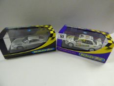 2 New Boxed Scalextric Vehicles - Mercedes CLK Racer & Mitsubishi Lancer