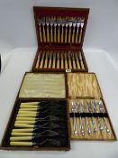 3 Cased Sets of Cutlery
