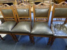 Set of 4 Edwardian Upholstered Dining Room Chairs