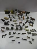 Tray containing Lead Farm Animals