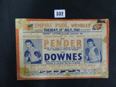 Paul Pender v Terry Downs Middle Weight Champion of Great Britain Flyer