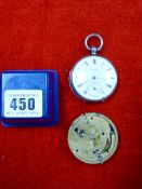Silver Pocket Watch & Pocket Watch Movement