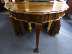 Mahogany Half Moon Window Table on Claw & Ball Feet