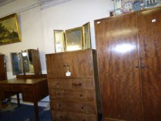 3 Piece Deco Bedroom Suite consisting of Wardrobe, Chest of Drawers & Dressing Table