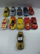 Tray containing Various Scalextric Sports Cars