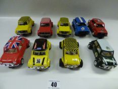 Tray containing Various Scalextric Mini Rally Cars