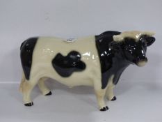 Ceramic Black & White Bull