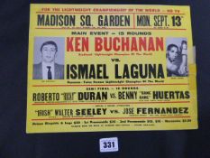 Ken Buchanan v Ismael Laguna Lightweight Champion of The World Poster