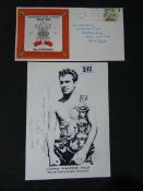 Signed Howard Winstone Photograph World Heavy Weight Champion & Boxing Board of Control Envelope