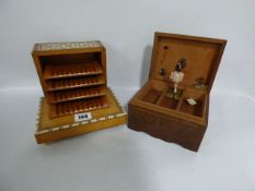 Treen Cigarette Dispenser & Case
