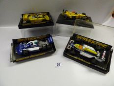 4 Boxed Scalextric Formula 1 Vehicles