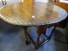 17th Century Oak Gateleg Dropleaf Table with Original Iron Hinges Circa 1600