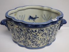 Reproduction Blue & White Ceramic Planter
