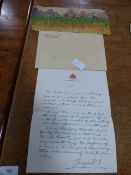 First World War Original Cartoon Drawing and 1918 Letter from Buckingham Palace