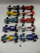 Tray containing Various Scalextric Formula 1 Cars