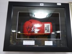 Framed Nigel ( Dark Destroyer ) Benn v Steve (Celtic Warrior) Collins Framed Boxing Glove