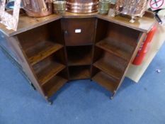 Art Deco Oak Corner Cabinet