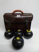 Cased Set of Crown Green Bowling Balls
