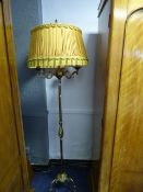 Brass Standard Lamp with Shade