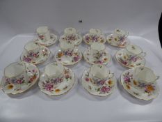 10 Royal Crown Derby Poses Cups & Saucers
