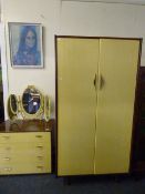 1950's Bedroom Suite comprising of Double Wardrobe & Set of Drawers