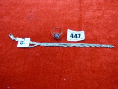 Gold & Gem Stone Dress Ring & 9ct Gold Bracelet