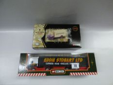 Boxed Corgi DAF 95 Curtain Side Trailer & Boxed Corgi Bedford Box Van