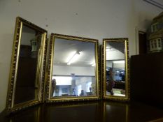 Gilt Framed Triple Dressing Table Mirror