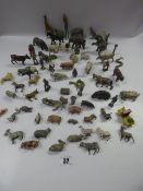 Tray containing Lead Circus & Farm Animals