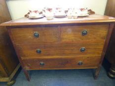 Art Deco Oak Chest of 2 Long 2 Short Drawers