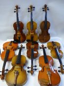 8 Miniature Violins