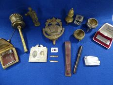 Tray of Collectables including Pens - Lighters etc