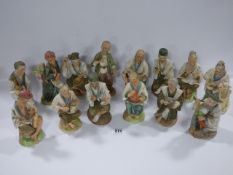 Set of 14 Eiho Japanese Porcelain Figurines