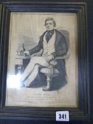 Circa 1830 Framed Engraving of James Ward Champion of England