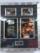 Framed Lennox Lewis Signed Boxing Glove & Pictures