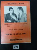 Professional Boxing Programme Between Vincent Saldivar & Howard Winstone June 1967