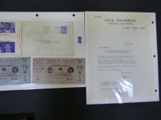 Pair of Ringside Seat Tickets for the Fight Between Mohammed Ali & Brian London 8th June 1966 with