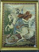 Gilt Framed Cushioned Print of St George & The Dragon