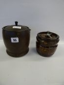 2 Treen Tobacco Jars