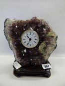 Amethyst Crystal Cluster Mantle Clock
