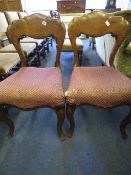 2 Victorian Oak Dining Room Chairs