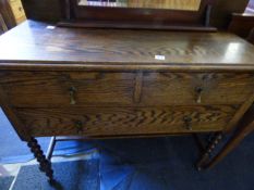 Art Deco Oak Dressing Table on Barley Twist Legs
