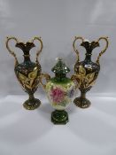 Pair of Edwardian Vases & Another