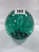 Victorian Glass Green Paperweight